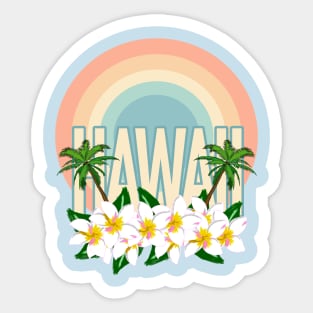 vintage hawiian tropical flowers Sticker